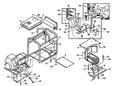 Replacement Parts For Generator Cradle Diagram and Parts List for 9163-0-4W113A  Briggs and Stratton Generator